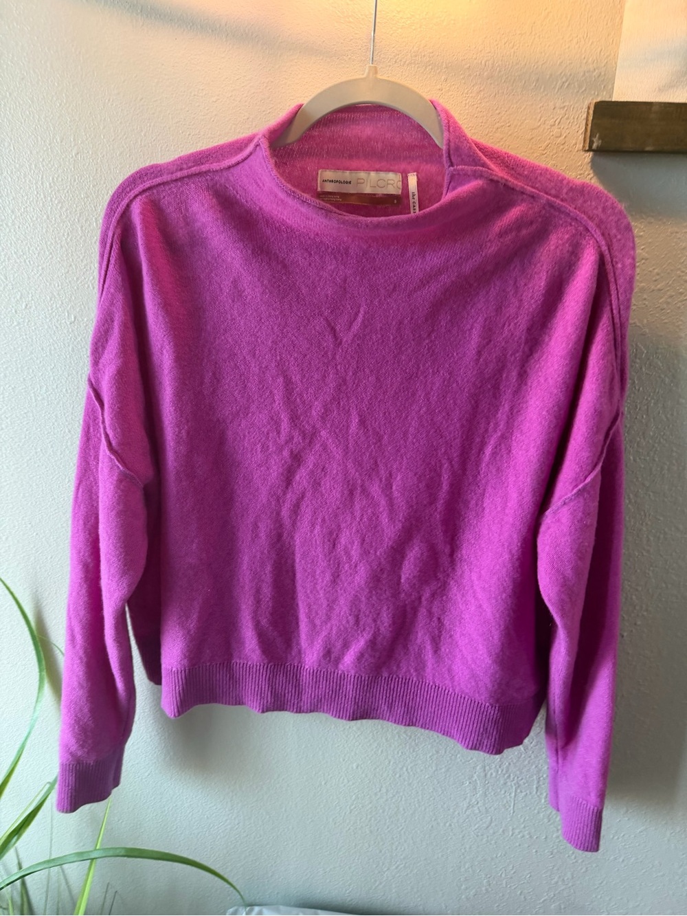 Pilcro Bright Magenta Crewneck Sweater